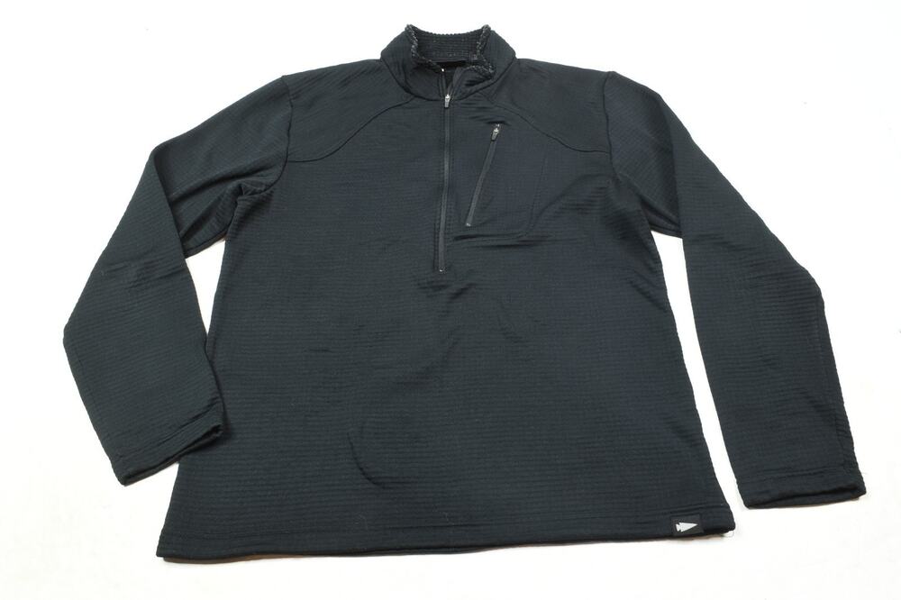 GORUCK Grid Fleece 1/2 Zip Pullover Mens Large Black Long Sleeve Made in USA